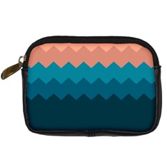 Flat Ocean Waves Palette Digital Camera Leather Case by goljakoff