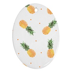 Pineapple Pattern Oval Ornament (two Sides)