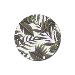 Green Leaves Rubber Round Coaster (4 Pack)  by goljakoff