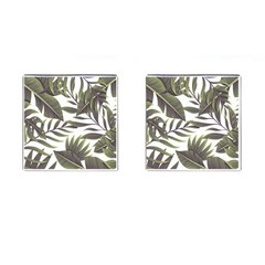 Green Leaves Cufflinks (square) by goljakoff
