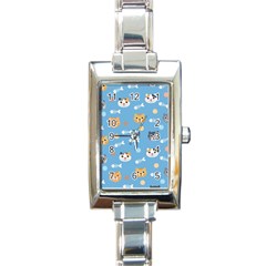 Cute Cat Pattern Rectangle Italian Charm Watch