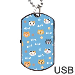 Cute Cat Pattern Dog Tag USB Flash (Two Sides)