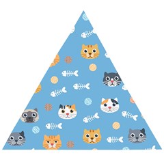 Cute Cat Pattern Wooden Puzzle Triangle