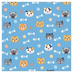 Cute Cat Pattern Long Sheer Chiffon Scarf  by ExtraGoodSauce