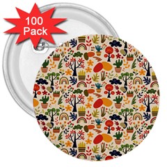 Garden Of Love 3  Buttons (100 Pack) 