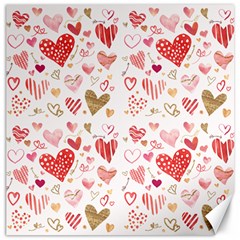 Beautiful Hearts Pattern Cute Cakes Valentine Canvas 16  X 16 