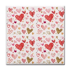 Beautiful Hearts Pattern Cute Cakes Valentine Face Towel by designsbymallika