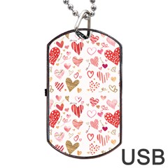 Beautiful Hearts Pattern Cute Cakes Valentine Dog Tag Usb Flash (one Side) by designsbymallika