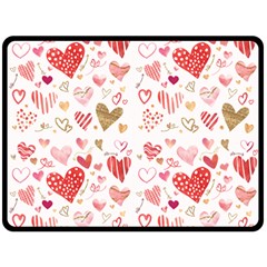 Beautiful Hearts Pattern Fleece Blanket (large)  by designsbymallika