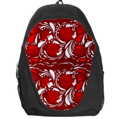 Red Ethnic Flowers Backpack Bag by Eskimos