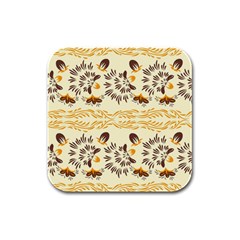 Decorative flowers Rubber Square Coaster (4 pack) 