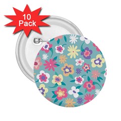 Floral Pattern 2 25  Buttons (10 Pack) 