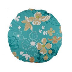 Floral Pattern Standard 15  Premium Round Cushions