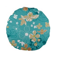 Floral Pattern Standard 15  Premium Flano Round Cushions