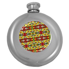 Leaves Pattern Round Hip Flask (5 Oz)