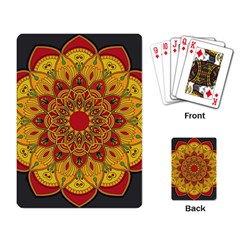 Mandela Flower Orange And Red Playing Cards Single Design (rectangle)