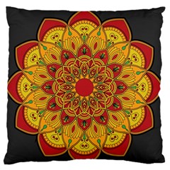 Mandela Flower Orange And Red Standard Flano Cushion Case (two Sides)