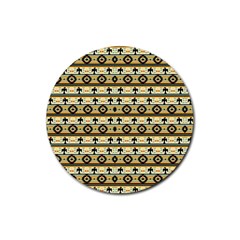 Native American Pattern Rubber Round Coaster (4 Pack)  by ExtraGoodSauce