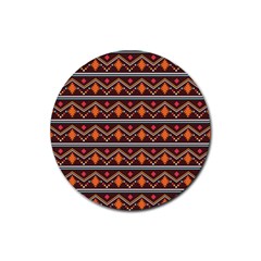 Native American Pattern Rubber Round Coaster (4 Pack)  by ExtraGoodSauce