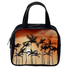 Sunset Palm Trees Beach Summer Classic Handbag (One Side)
