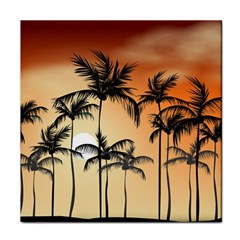 Sunset Palm Trees Beach Summer Face Towel