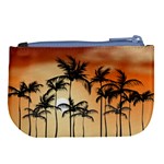 Sunset Palm Trees Beach Summer Large Coin Purse Back