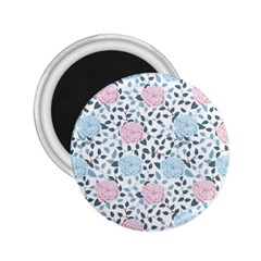 Cute Light Pink And Blue Modern Rose Pattern 2 25  Magnets by Grafftimi