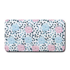 Cute Light Pink And Blue Modern Rose Pattern Medium Bar Mats by Grafftimi