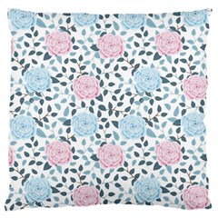 Cute Light Pink And Blue Modern Rose Pattern Large Cushion Case (one Side)