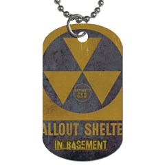 Fallout Shelter In Basement Radiation Sign Dog Tag (two Sides) by WetdryvacsLair