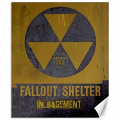 Fallout Shelter In Basement Radiation Sign Canvas 8  X 10 
