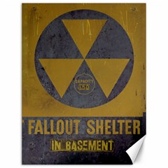 Fallout Shelter In Basement Radiation Sign Canvas 12  X 16  by WetdryvacsLair