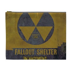 Fallout Shelter In Basement Radiation Sign Cosmetic Bag (xl) by WetdryvacsLair