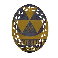 Fallout Shelter In Basement Radiation Sign Oval Filigree Ornament (two Sides) by WetdryvacsLair