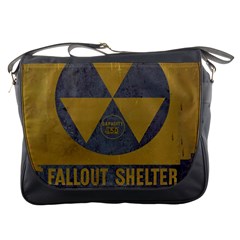 Fallout Shelter In Basement Radiation Sign Messenger Bag by WetdryvacsLair