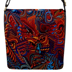 Phoenix Rising Colorful Abstract Art Flap Closure Messenger Bag (s) by CrypticFragmentsDesign