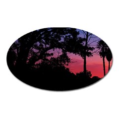 Sunset Landscape High Contrast Photo Oval Magnet by dflcprintsclothing