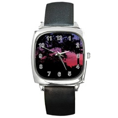 Sunset Landscape High Contrast Photo Square Metal Watch by dflcprintsclothing