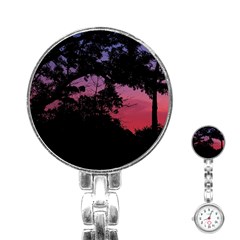 Sunset Landscape High Contrast Photo Stainless Steel Nurses Watch by dflcprintsclothing