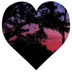 Sunset Landscape High Contrast Photo Wooden Puzzle Heart by dflcprintsclothing