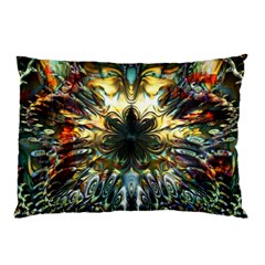 Multicolor Floral Art Copper Patina  Pillow Case by CrypticFragmentsDesign