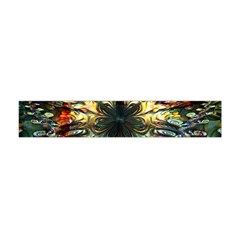 Multicolor Floral Art Copper Patina  Flano Scarf (mini) by CrypticFragmentsDesign