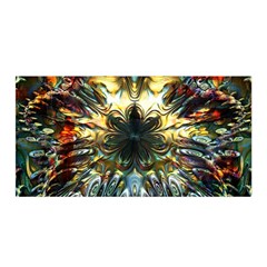 Multicolor Floral Art Copper Patina  Satin Wrap by CrypticFragmentsDesign