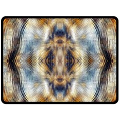 Retro Hippie Vibe Psychedelic Silver Fleece Blanket (large) 