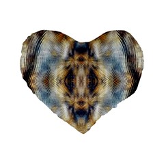 Retro Hippie Vibe Psychedelic Silver Standard 16  Premium Heart Shape Cushions by CrypticFragmentsDesign