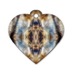 Retro Hippie Vibe Psychedelic Silver Dog Tag Heart (two Sides)