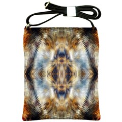 Retro Hippie Vibe Psychedelic Silver Shoulder Sling Bag by CrypticFragmentsDesign