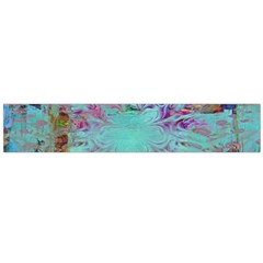 Retro Hippie Abstract Floral Blue Violet Large Flano Scarf  by CrypticFragmentsDesign