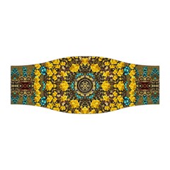 Mandala Faux Artificial Leather Among Spring Flowers Stretchable Headband by pepitasart