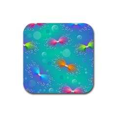 Non Seamless Pattern Blues Bright Rubber Coaster (square) 